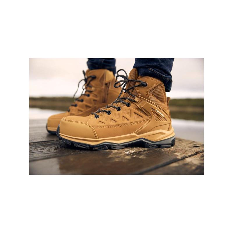 Hard Yakka Atomic Leather Wheat Safety Boots