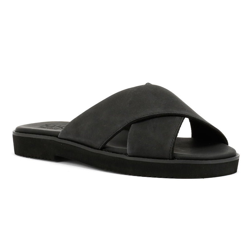 TOMS Mae Crossover Leather Women's Black Sandals