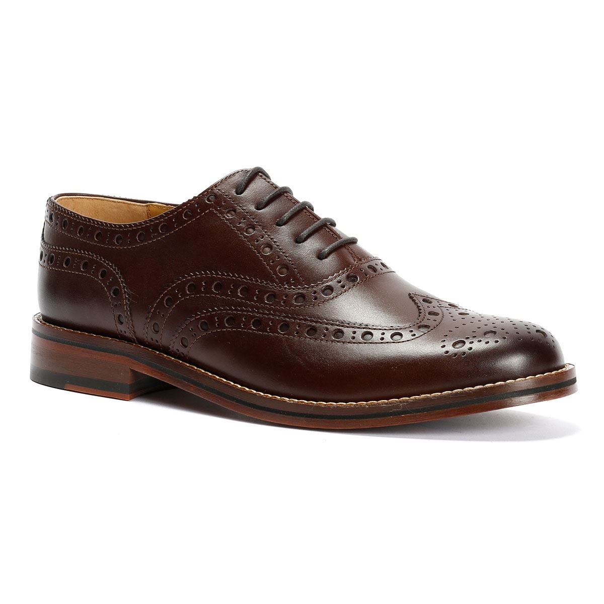 Chapman & Moore Oxford Brogue Leather Men's Mahogany Shoes