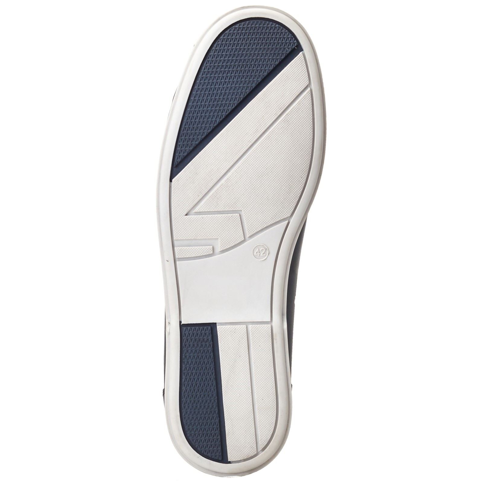 Base London Stern Leather Men's Navy Boat Shoes