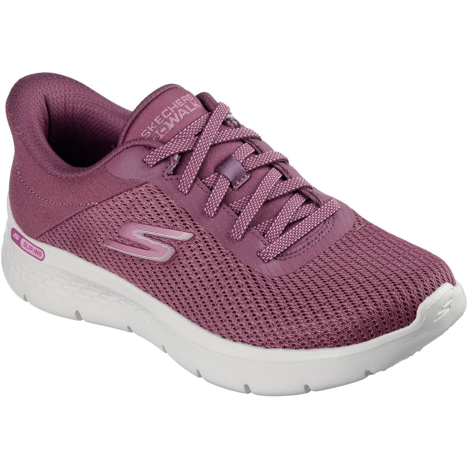 Skechers Go Walk Flex Textile Women's Burgundy Trainers