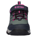 Hi-Tec Blackout Low Synthetic Soft Shell Junior Dark Forest/India Ink/Pink Hiking Boots