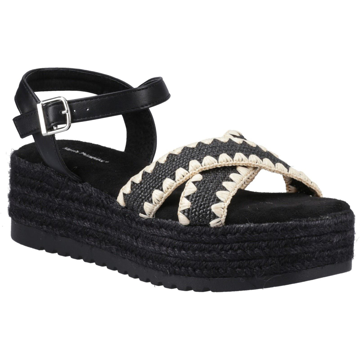 Hush Puppies Jemma Espadrille Synthetic Women's Black Sandals