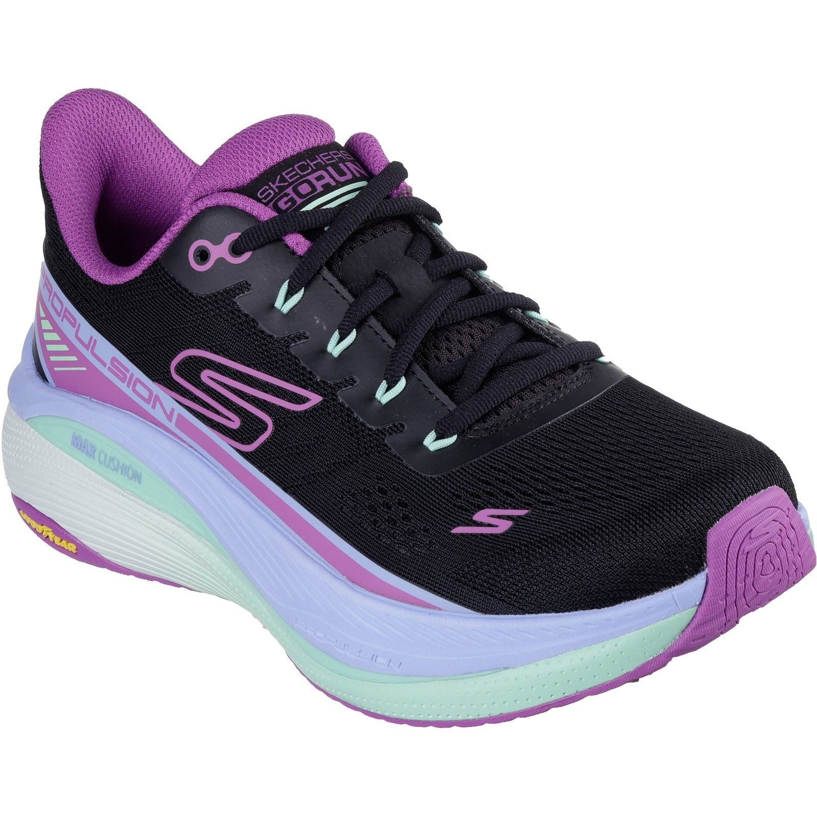 Skechers Performance Max Cushioning Propulsion Textile Women's Black/Purple Trainers