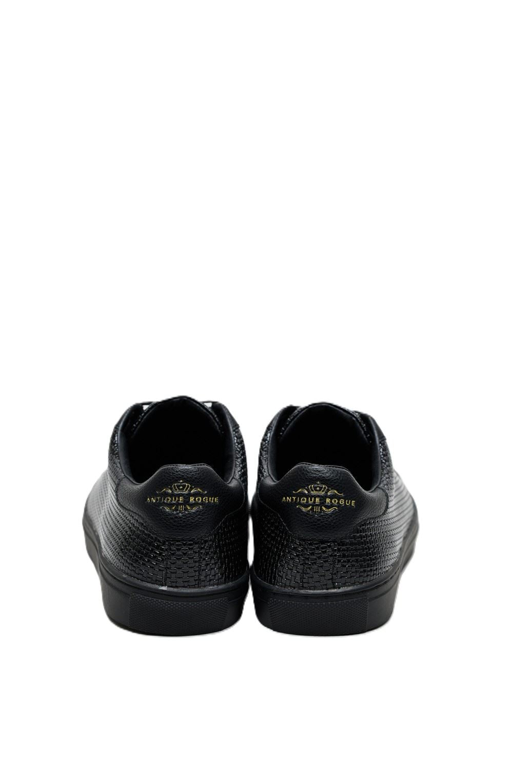 Antique Rogue Kimber Patent PU Leather Men's Black Trainers