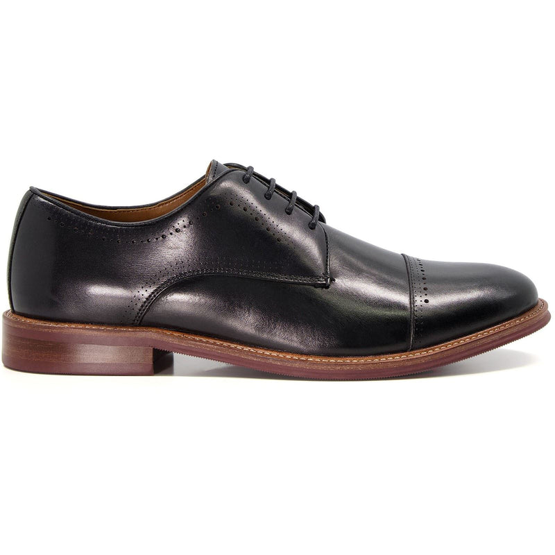 Dune Savion Leather Men's Black Oxford Shoes