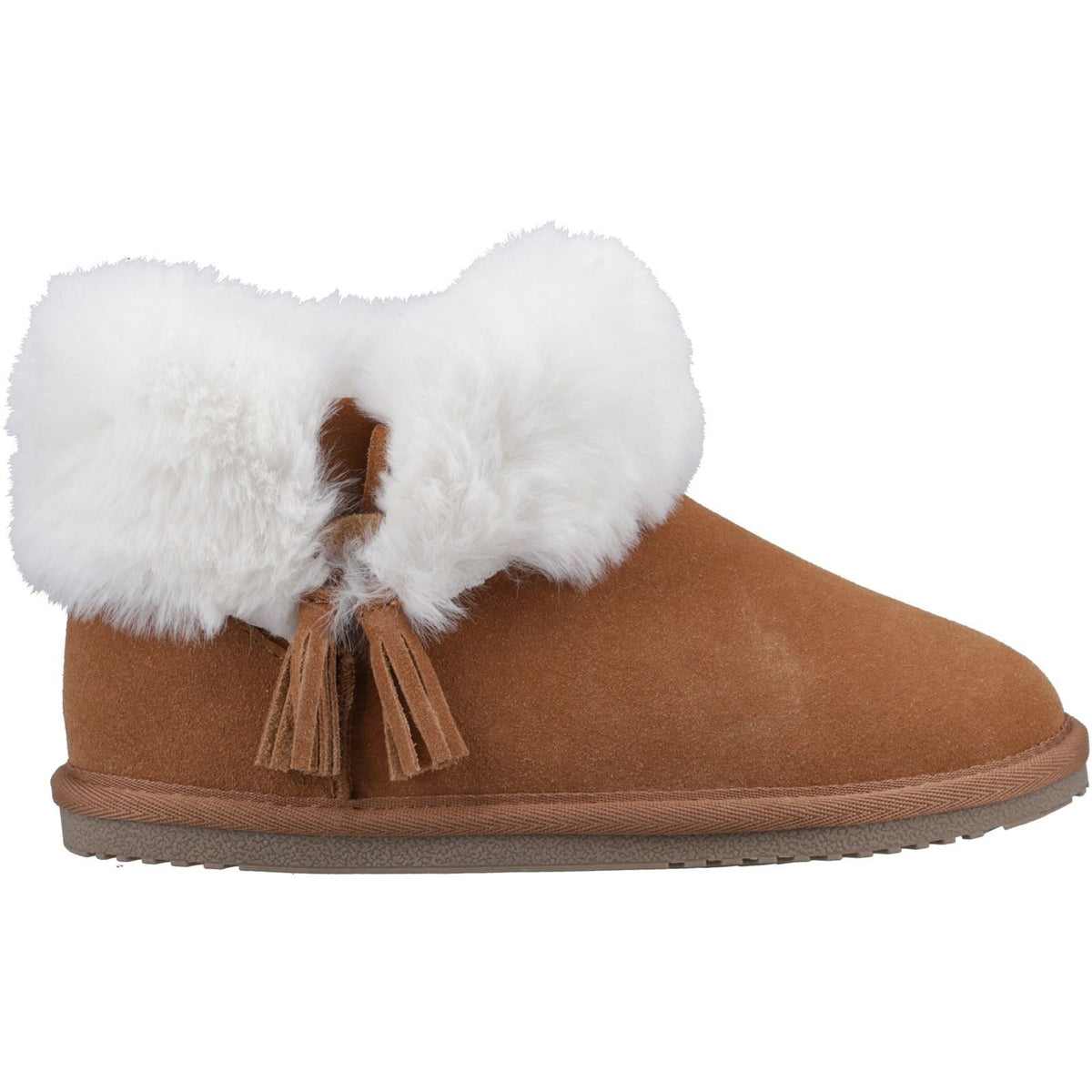 Hush Puppies Ayana Suede And Faux Fur Women's Tan Slippers