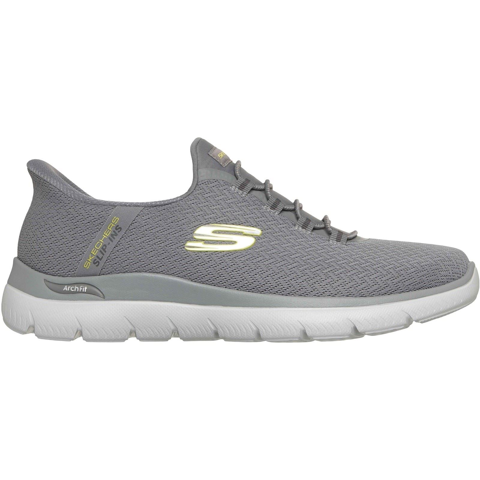 Skechers Arch Fit Summits Kynor Polyester Men's Grey/Lime Trainers