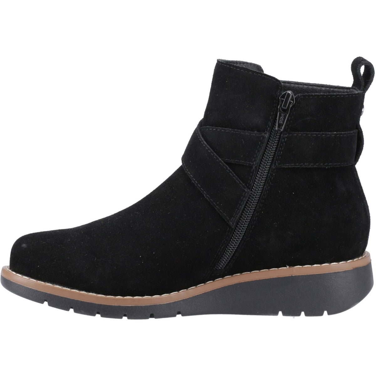Hush Puppies Lyra Suede Women's Black Winter Ankle Boots