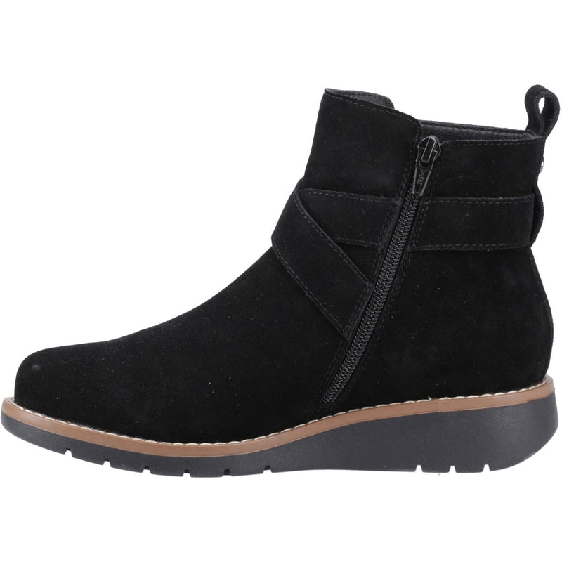 Hush Puppies Lyra Suede Women's Black Winter Ankle Boots