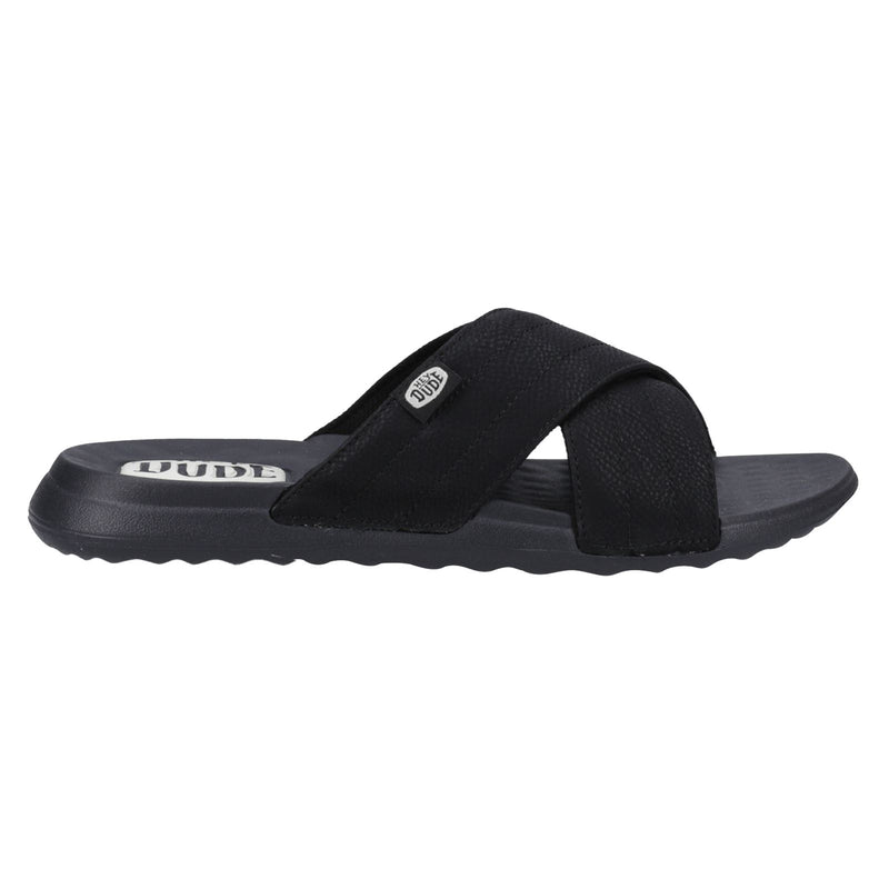 HEYDUDE Christi Slide Distressed Synthetic Women's Black Sandals