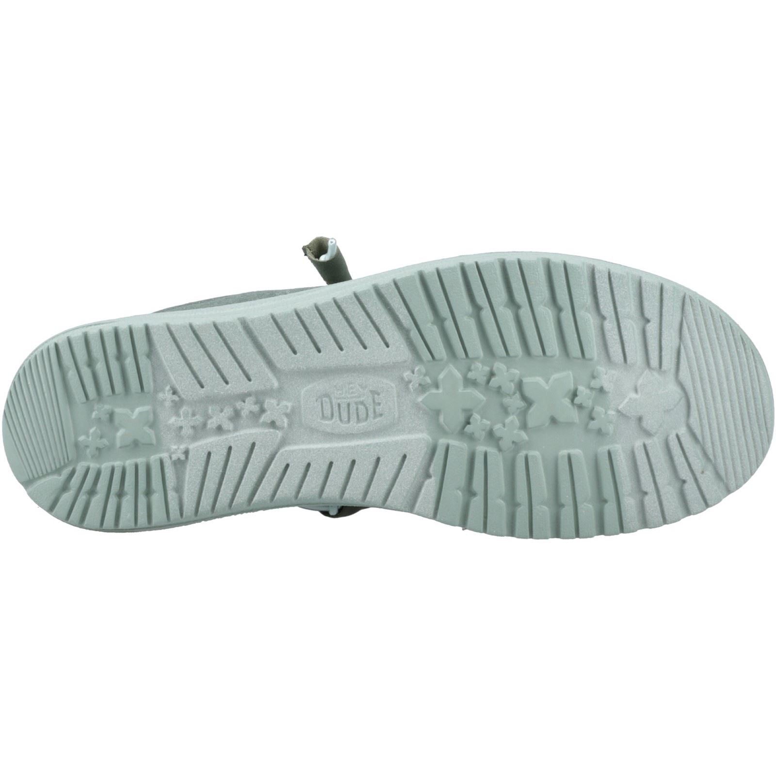 HEYDUDE Wally Canvas 100% Cotton Men's Duck Green/Iceberg Green Moccasins Shoes