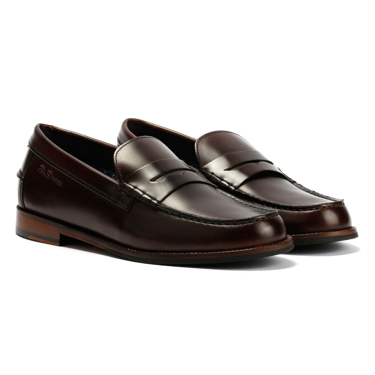 Ben Sherman Sid Brush Off Leather Men's Brown Penny Loafers