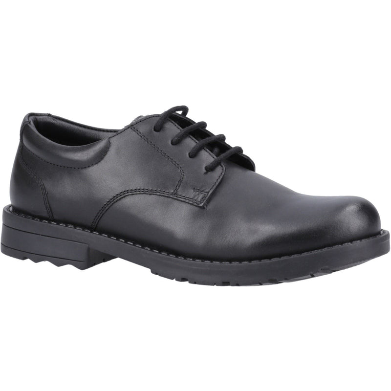 Hush Puppies Bruno Leather Junior Black Derby Shoes