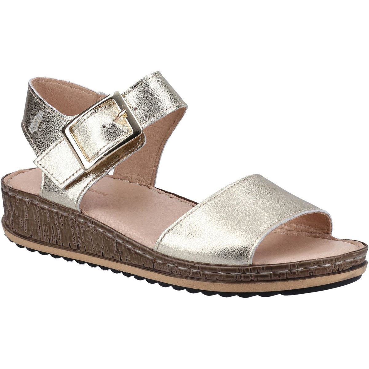 Hush Puppies Ellie Leather Women's Gold Sandals