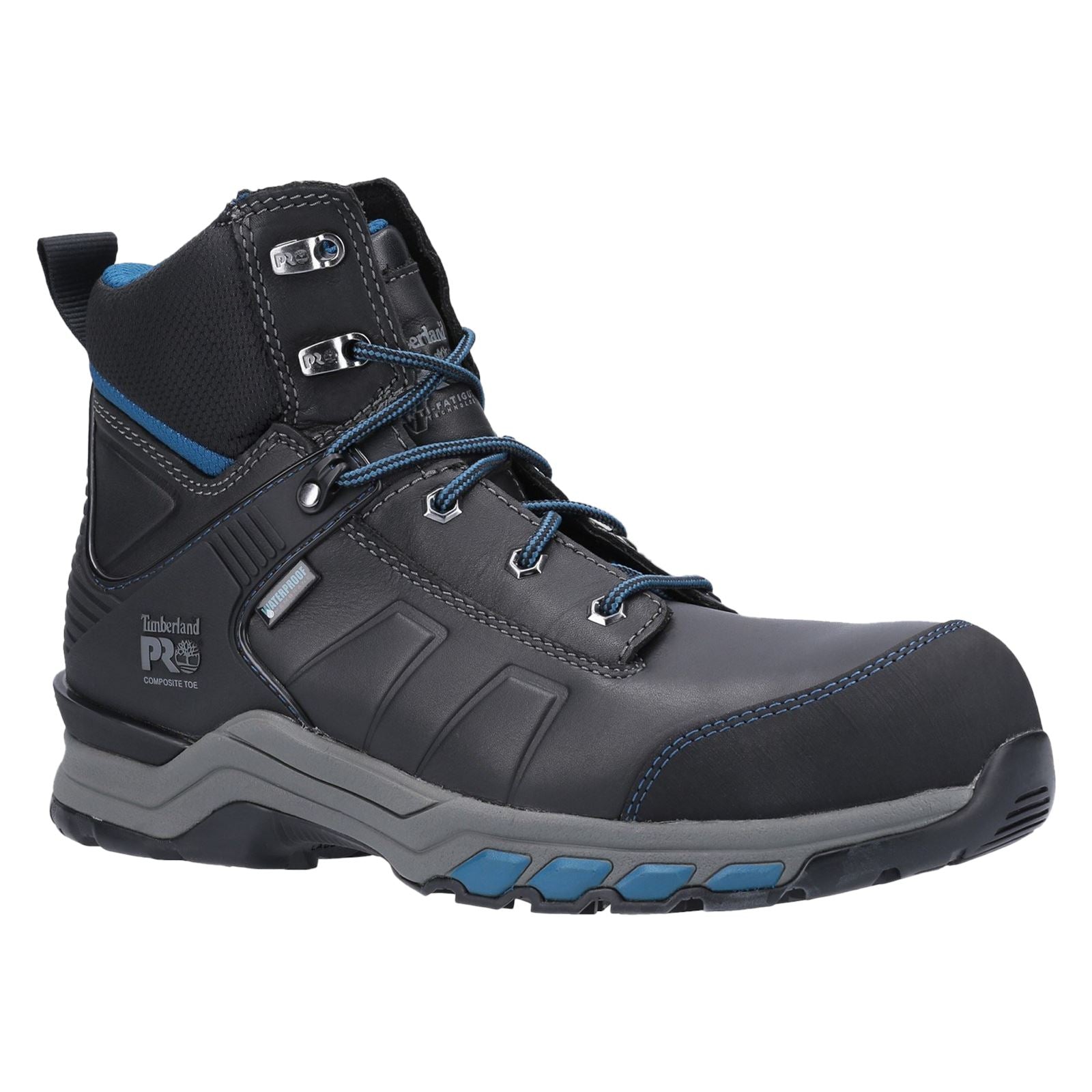 Timberland Pro Hypercharge Work Leather Black/Teal Safety Boots