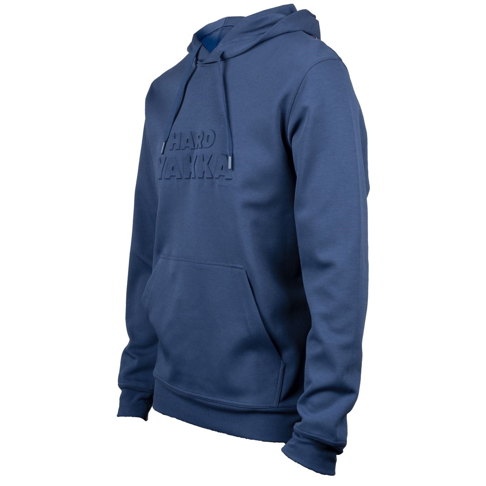 Hard Yakka Embossed Pullover Cotton Men's Blue Hooded Sweatshirt