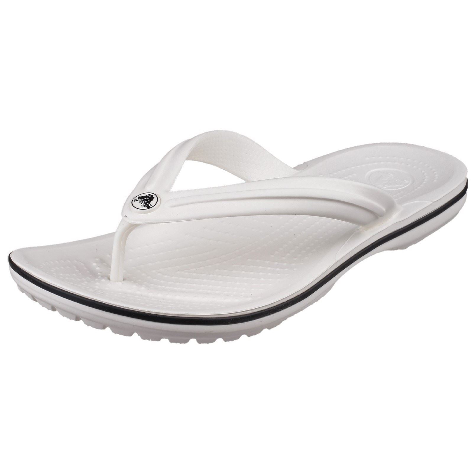 Crocs Crocband Flip Croslite Rubber White Sandals