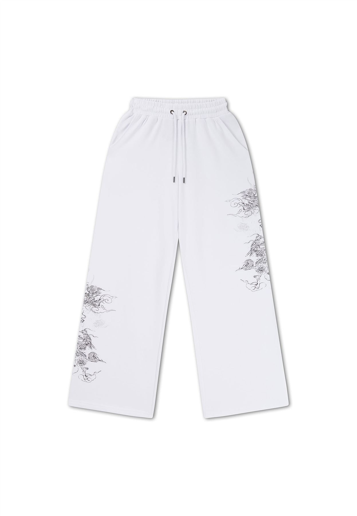 Ed Hardy Gothic Dragon Stone Wash Women's White Joggers