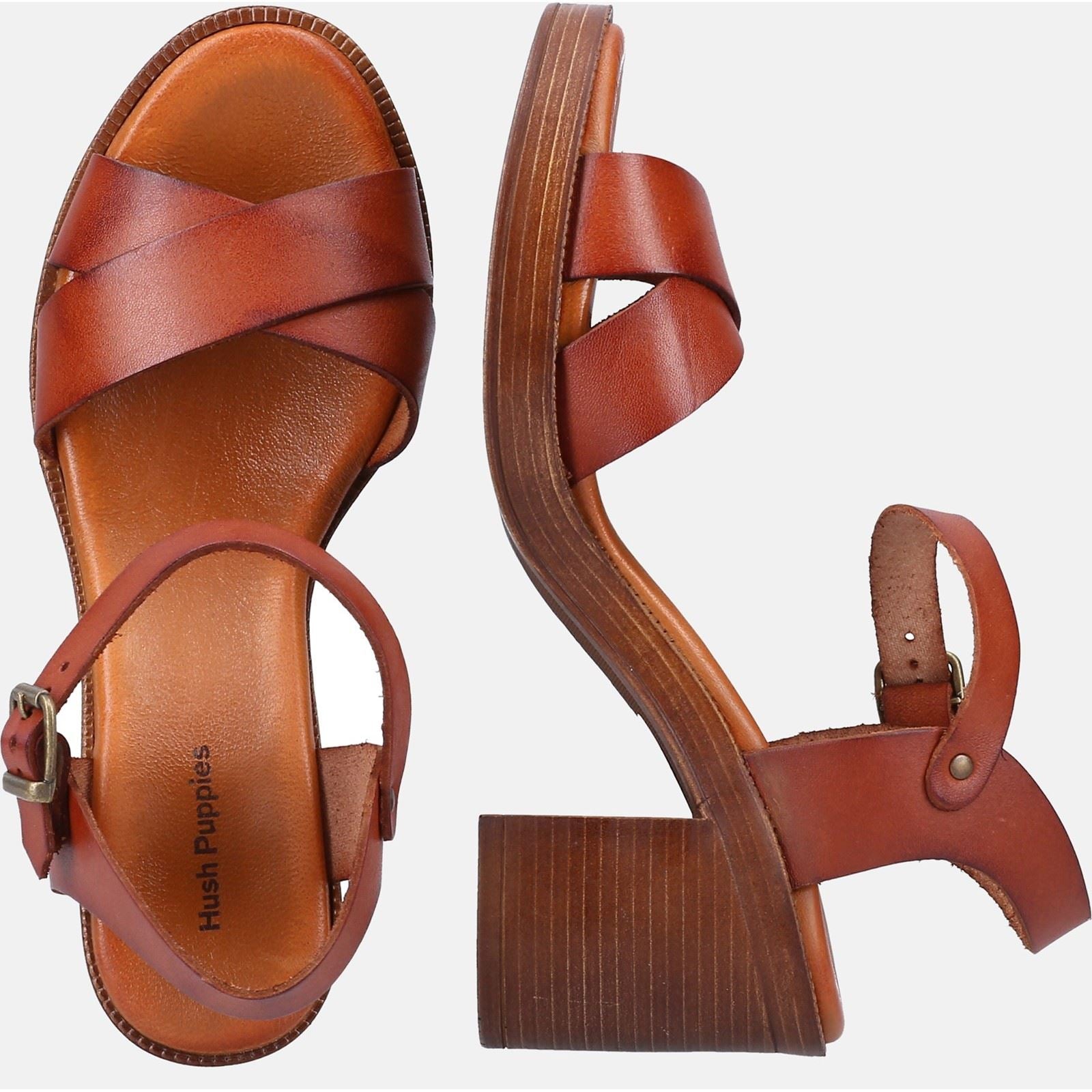 Hush Puppies Georgia Leather Women's Tan Heels