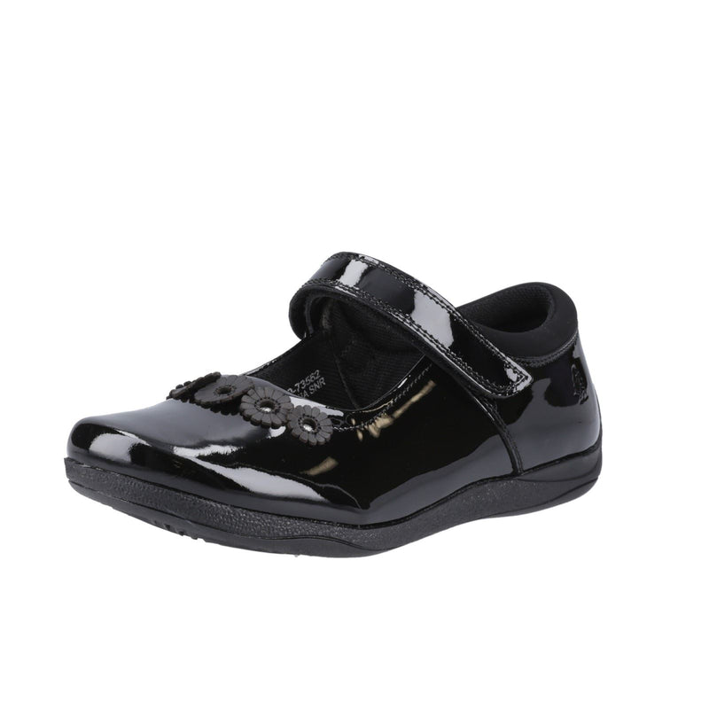 Hush Puppies Christina Patent Leather Youth Girl's Black Shoes