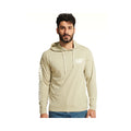 Caterpillar Hooded Long Sleeve Cotton Men's Beige T-Shirt