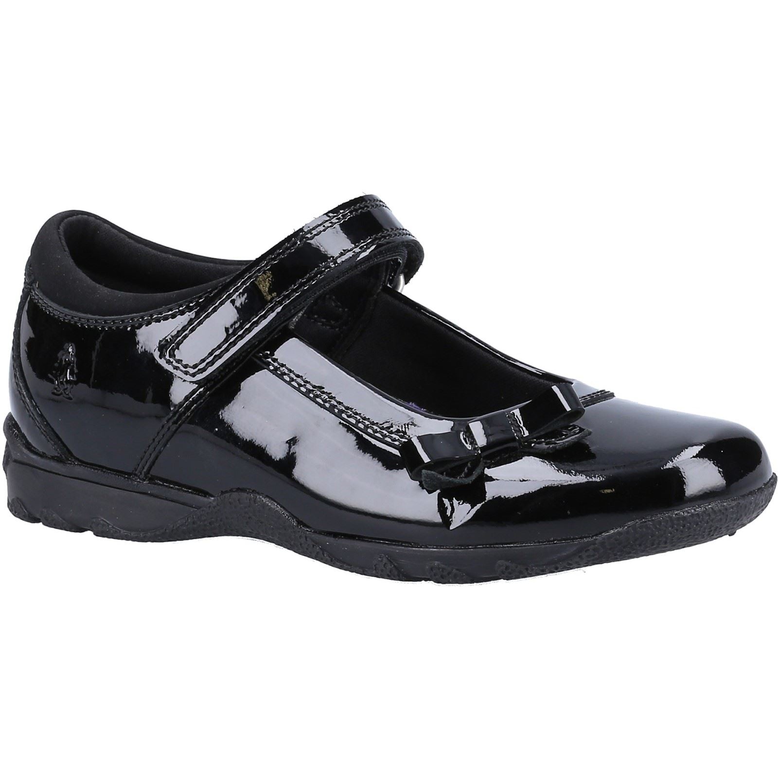 Hush Puppies Carrie Youth Girl's Black Leather Shoes
