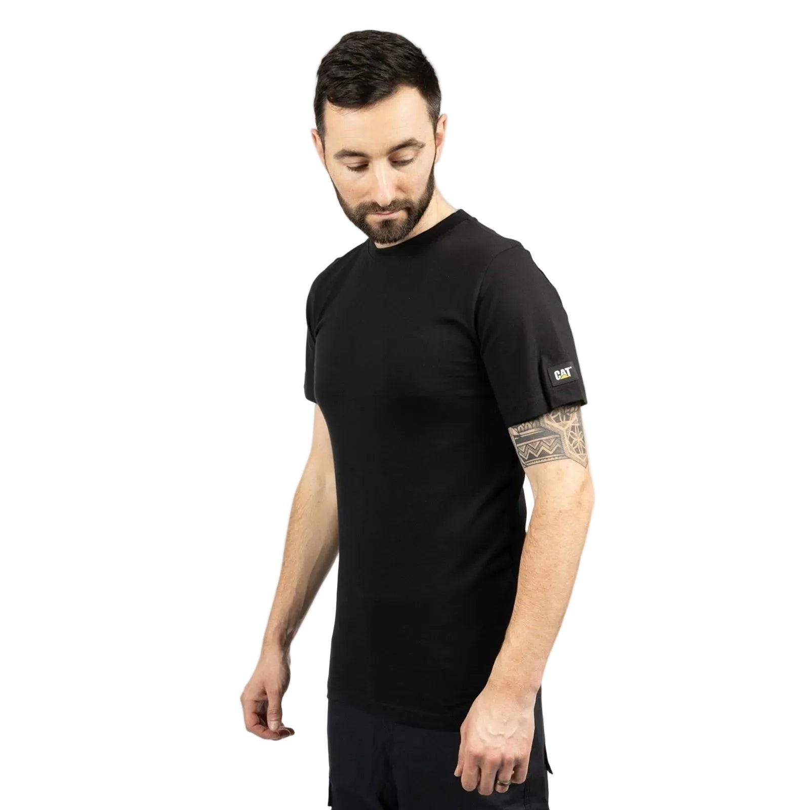 Caterpillar Essentials Short-sleeve Cotton Men's Black T-Shirt