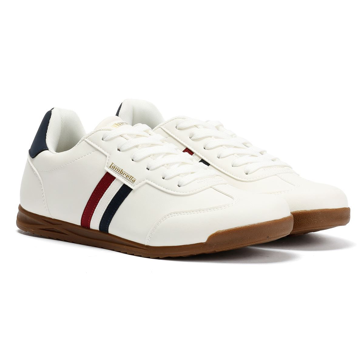 Lambretta Tackle Men's White/Navy Trainers
