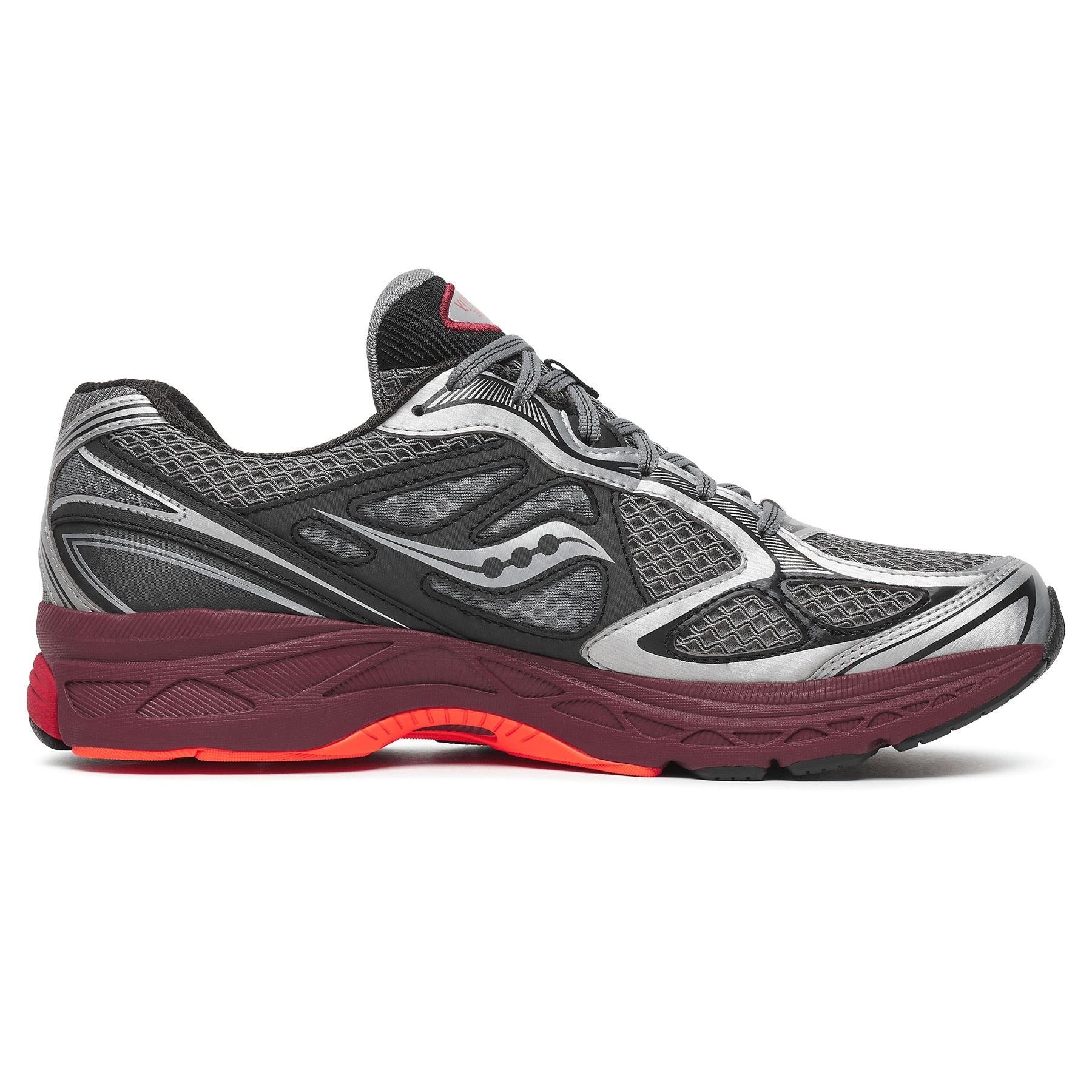 Saucony Progrid Guide 7 Silver/Maroon Trainers
