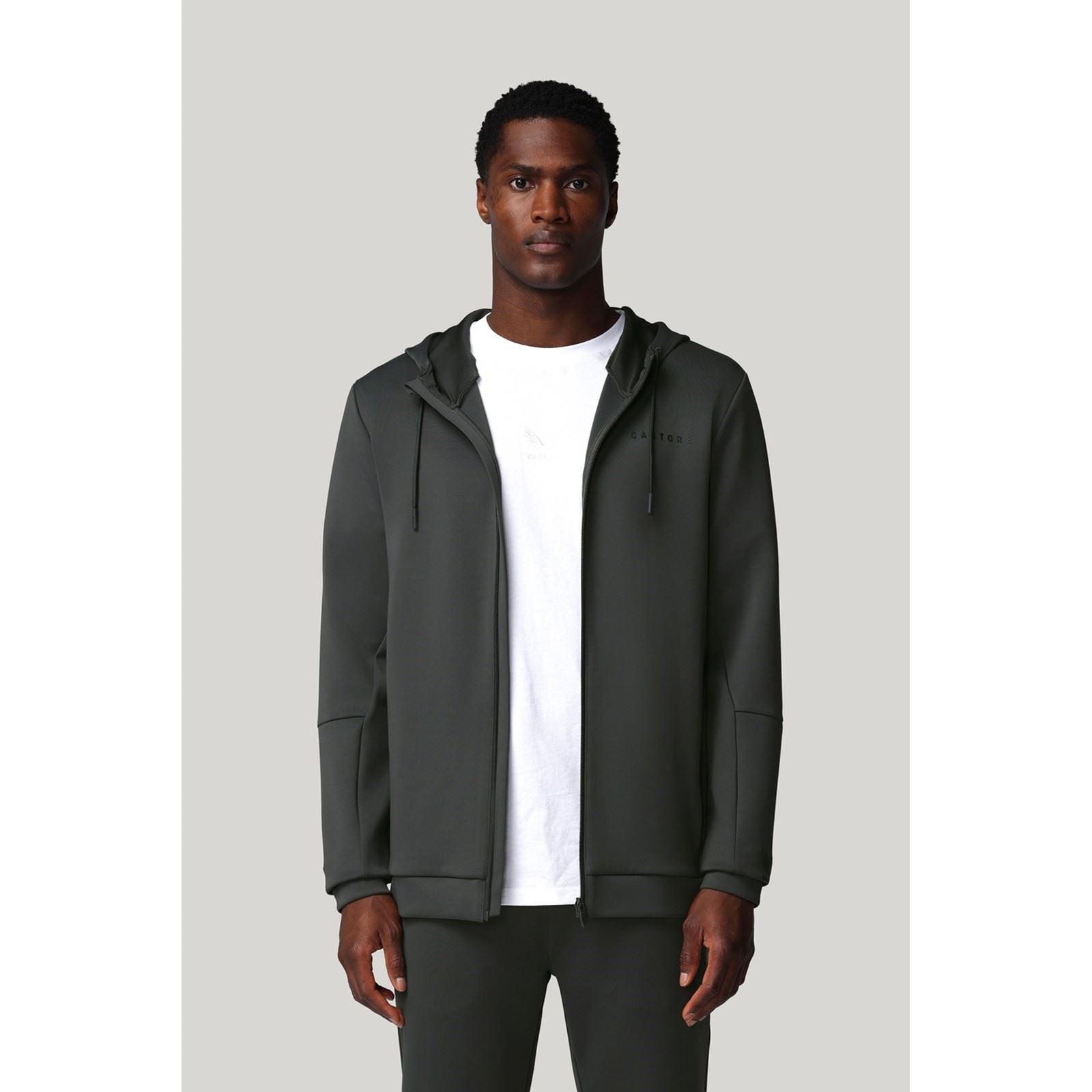 Castore Flex Full Zip Men's Grey Hooded Sweatshirt