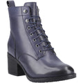 Hush Puppies Harriet Leather Women's Navy Heeled Ankle Boots