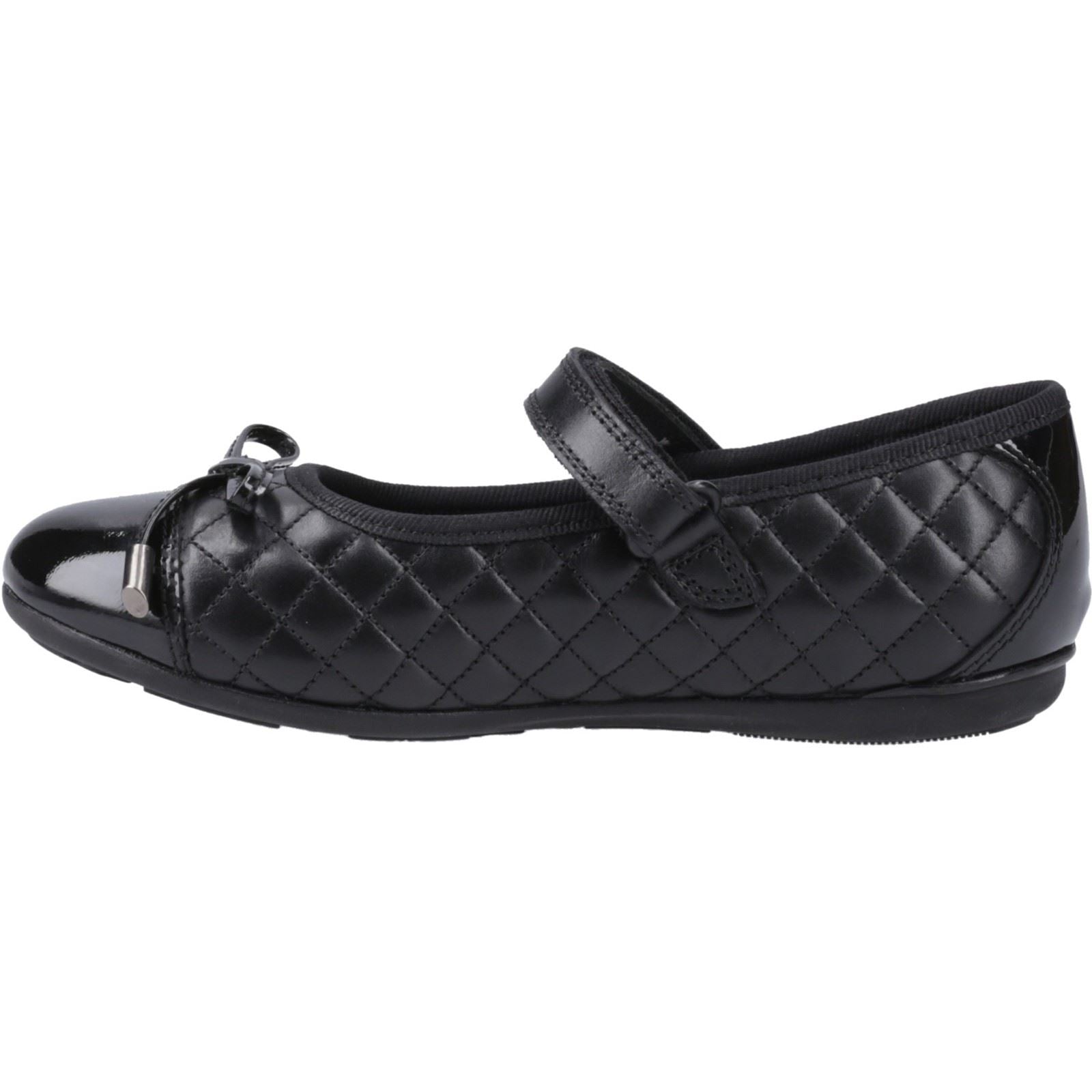 Hush Puppies Lottie Leather Junior Black Ballet Flats