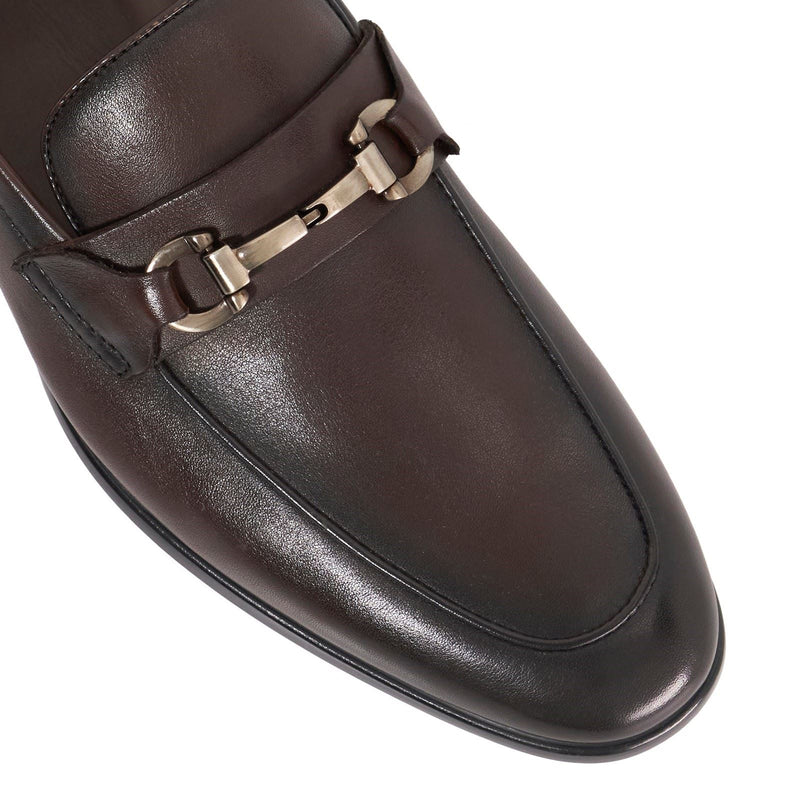 Dune Seymore Leather Men's Brown Slip-On Shoes