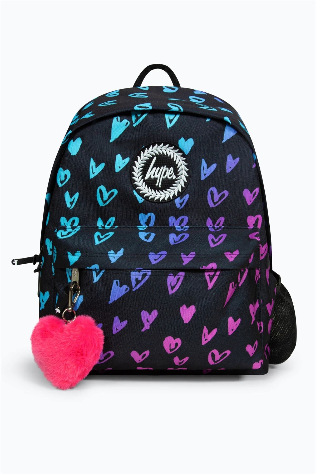 Hype Iconic Girl's Black Scribble Hearts Backpack