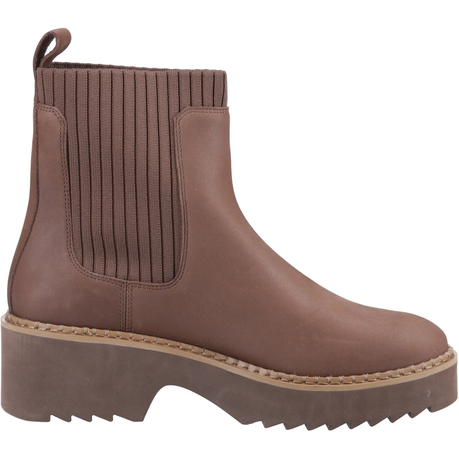 TOMS Millie Leather Women's Oak Brown Heeled Ankle Boots