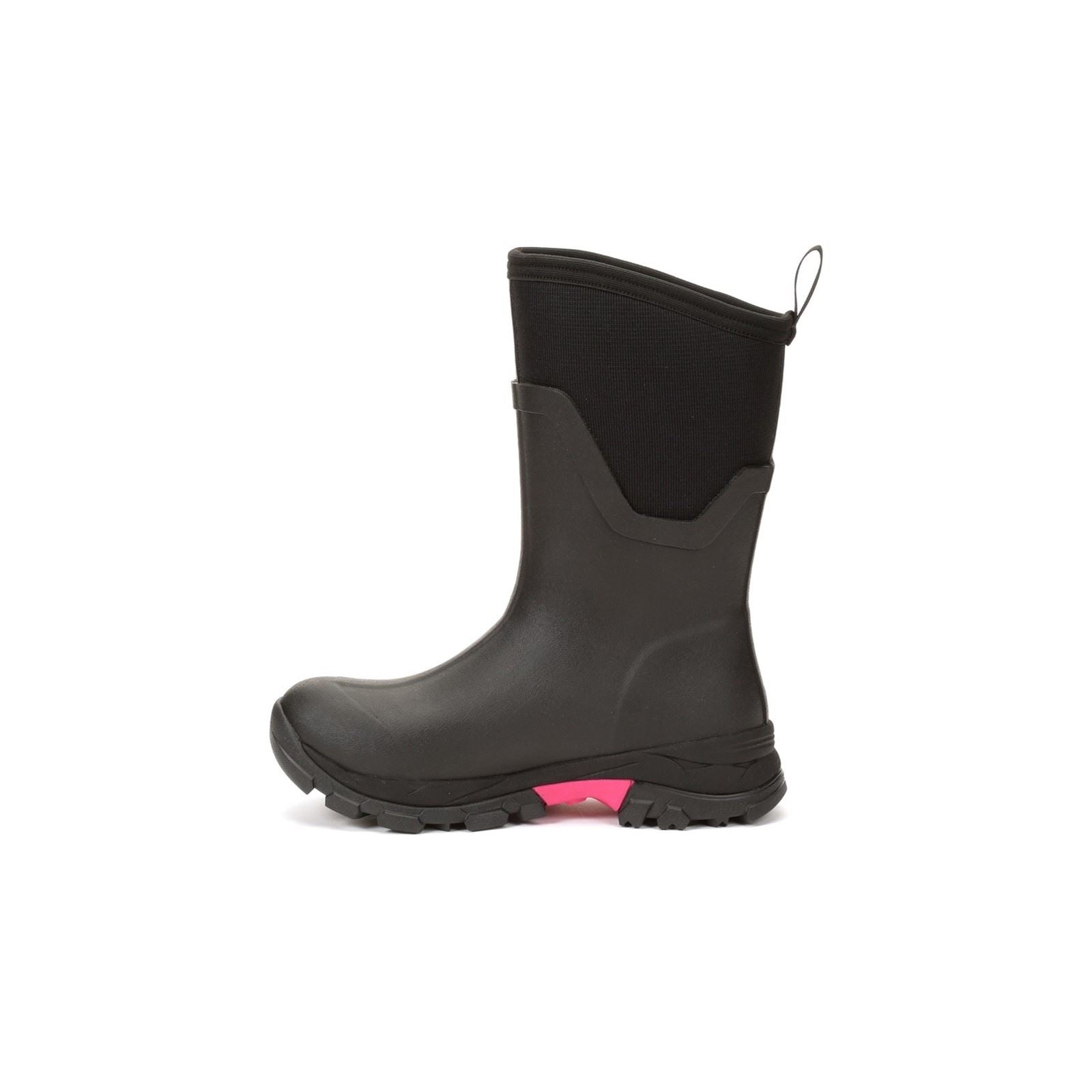 Muck Boots Arctic Ice Mid AGAT Rubber Black/Hot Pink Wellington Boots