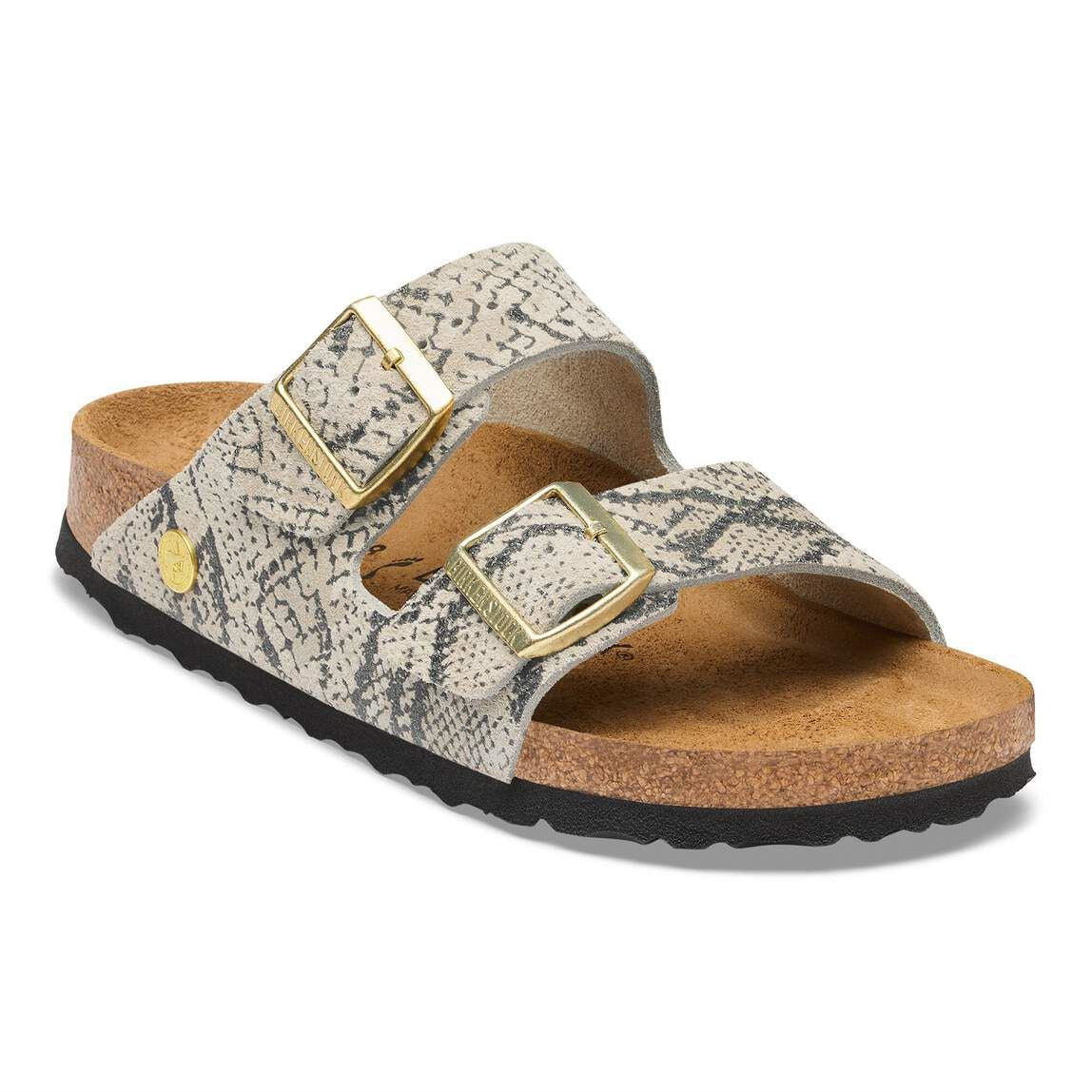 Birkenstock Arizona Rivet Suede Women's Snake Oyster Regular Sandals