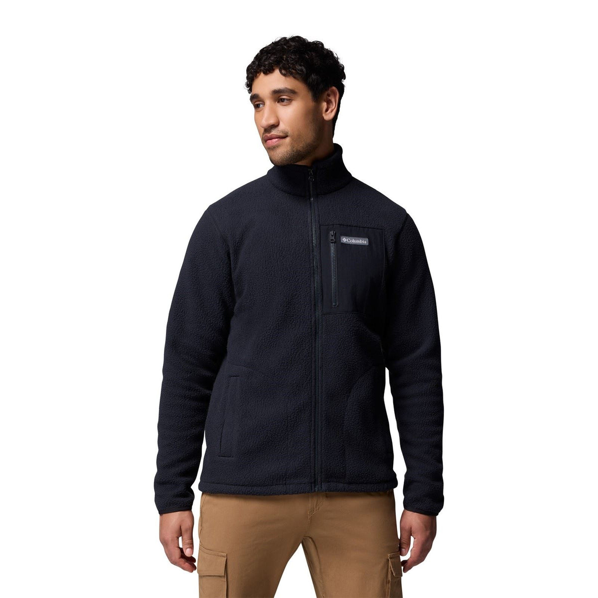 Columbia Jasper Ridge Pebbled Full Zip Fleece Men's Black Fleece Jacket