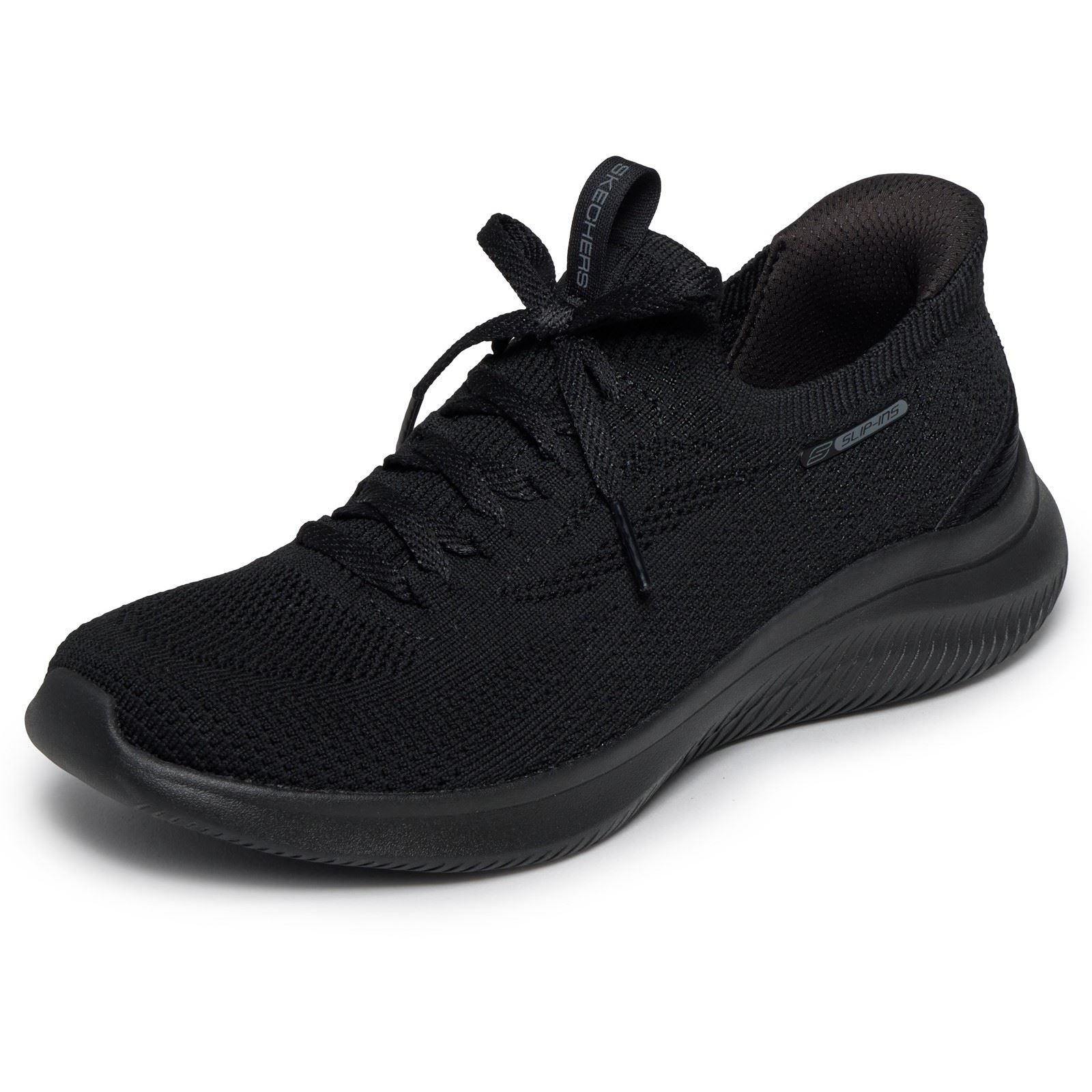 Skechers Ultra Flex 4.0 Polyester Women's Black / Black Sole Trainers