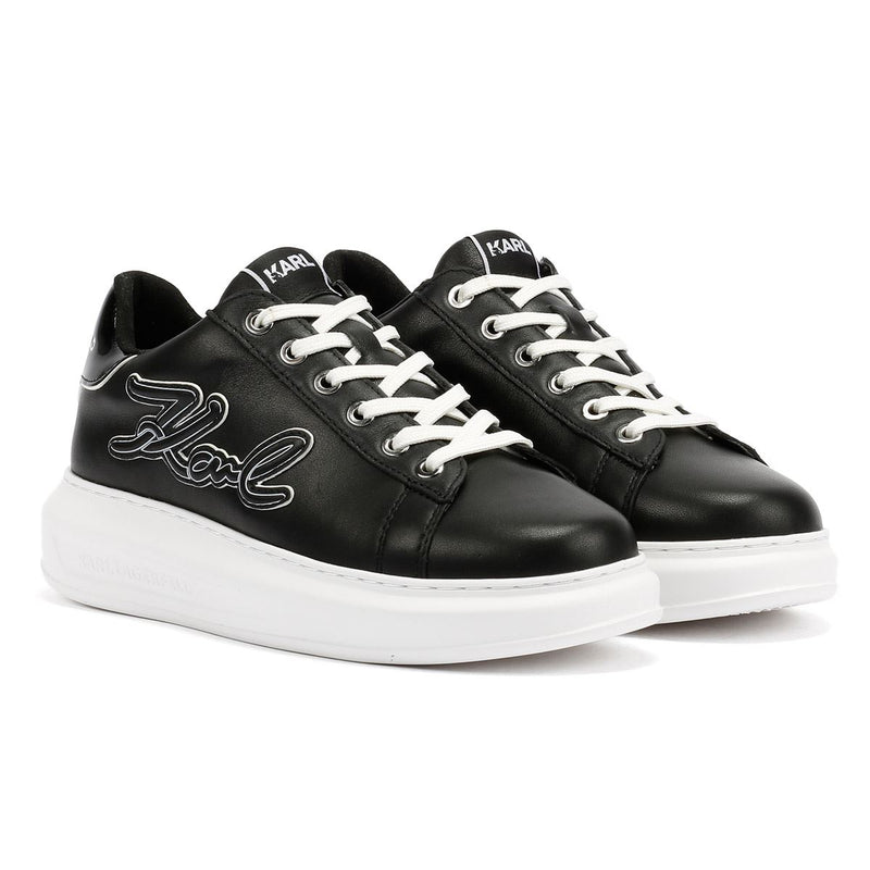Karl Lagerfeld Kapri Signia Emboss Lo Lace Leather Women's Black Trainers