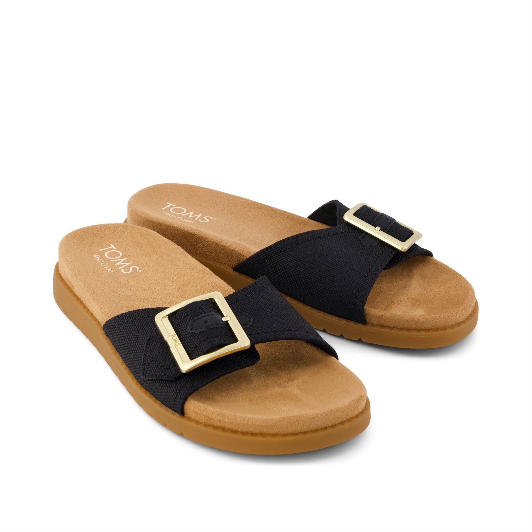 TOMS Marin Slide Canvas Women's Black Sandals