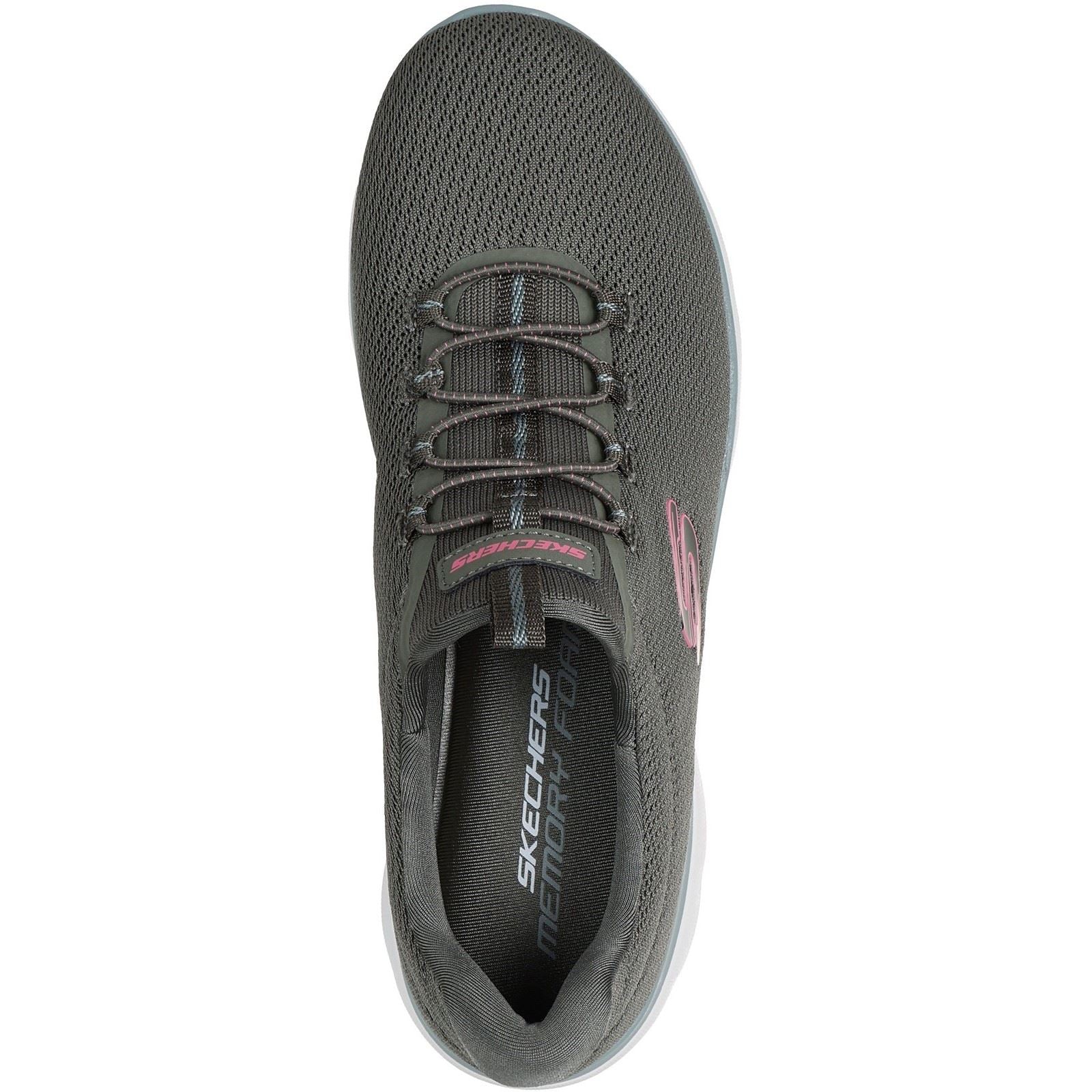 Skechers Summits Summer Blush Textile Women's Olive Trainers