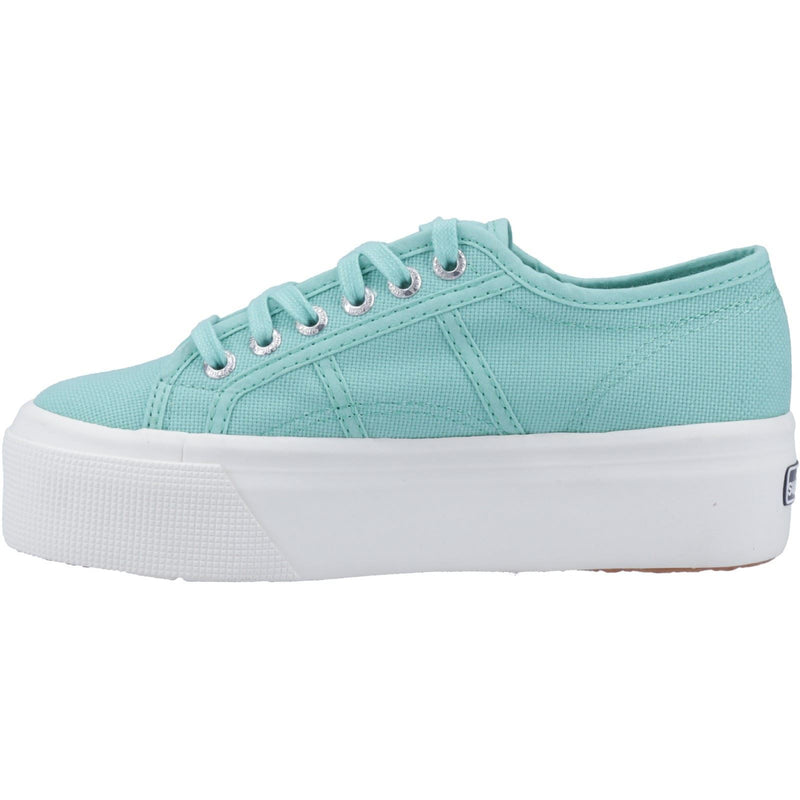 Superga 2790 Linea Up And Down 100% Cotton Women's Green Water Trainers
