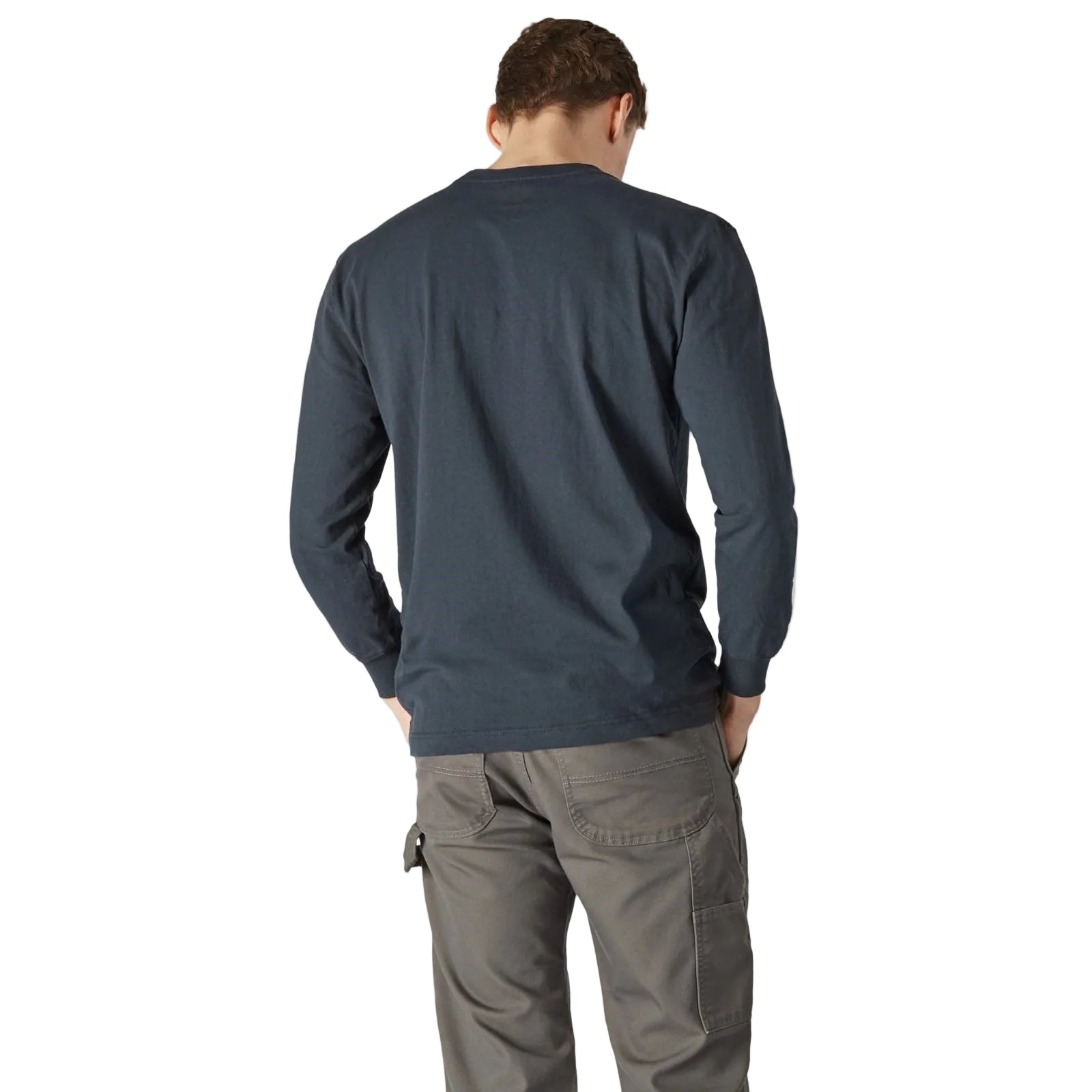 Dickies Pocket Long Sleeve Cotton Men's Blue T-Shirt
