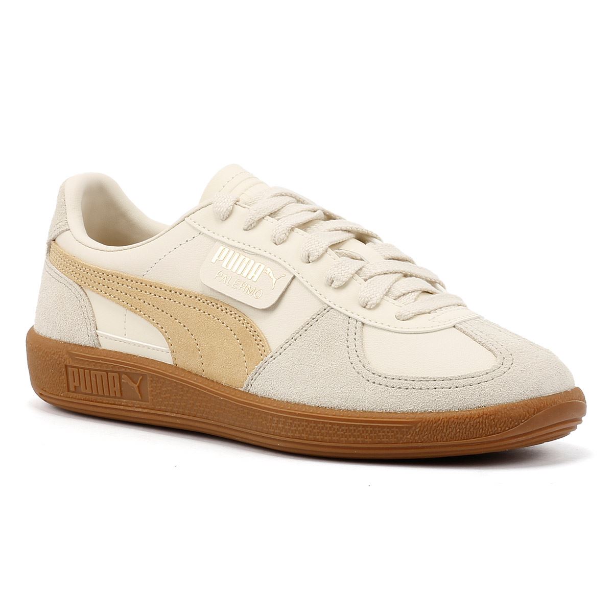 Puma Palermo Leather Snow/Desert Dust Trainers