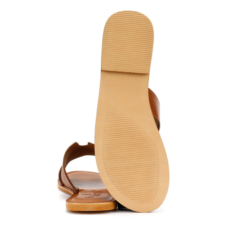Tower London Cut Out Leather Women's Tan Mules