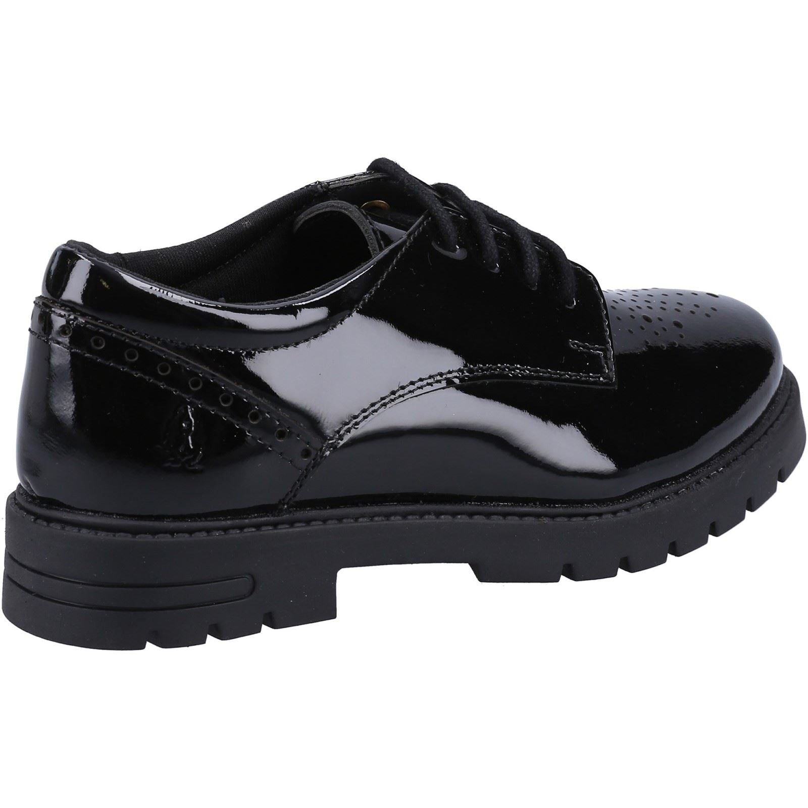 Hush Puppies Jayne Patent Leather Youth Girl's Black Lace-Up Shoes