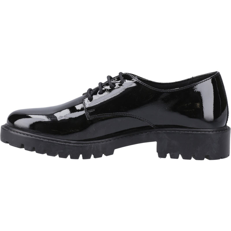 Hush Puppies Aubrey Leather Youth Girl's Black Derby Shoes