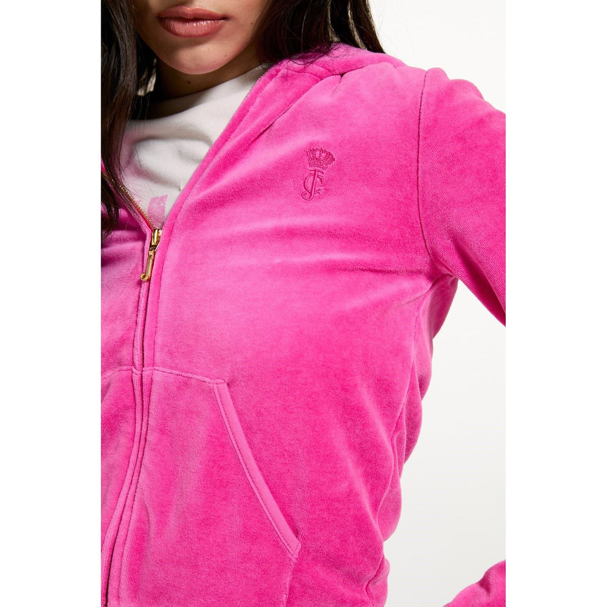 Juicy Couture Washed Robyn Hoodie Women's Pink Hooded Sweatshirt
